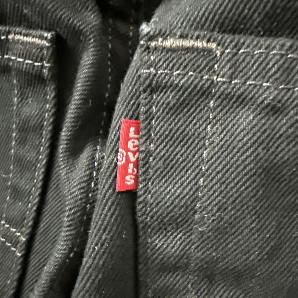 Levis Jeans Mens 31x30 (Fits 31x27) Black 505 Straight Leg Classic - Picture 8 of 10